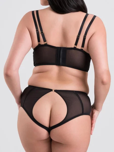 Lovehoney Plus Size Dark Paradise Black and Copper Crotchless Bra Set