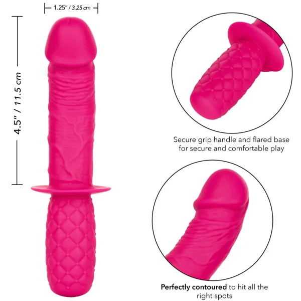 Silicone Grip Thruster G-Spot Dildo by CalExotics - Pink
