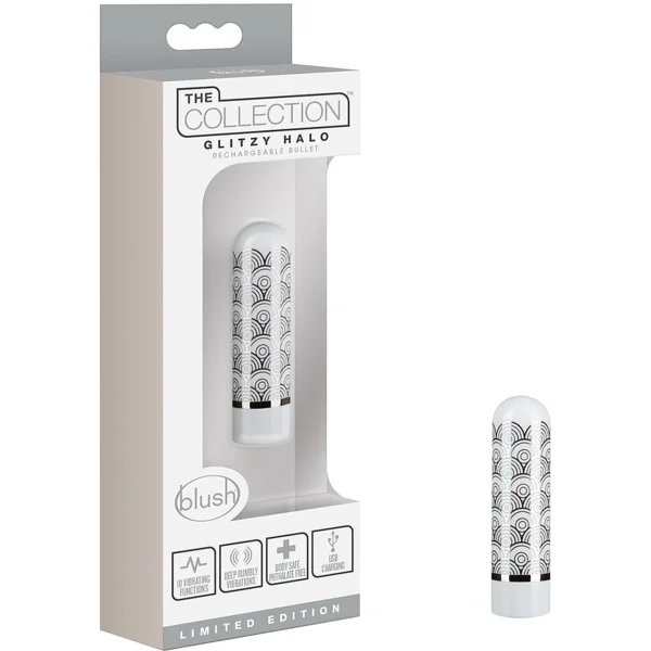 Blush Novelties The Collection Glitzy Halo Bullet Vibrator, Silver