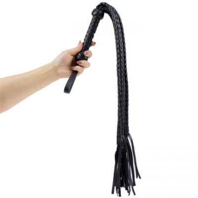 Bondara Faux Leather Braided Tassel Tip Flogger 28 Inch