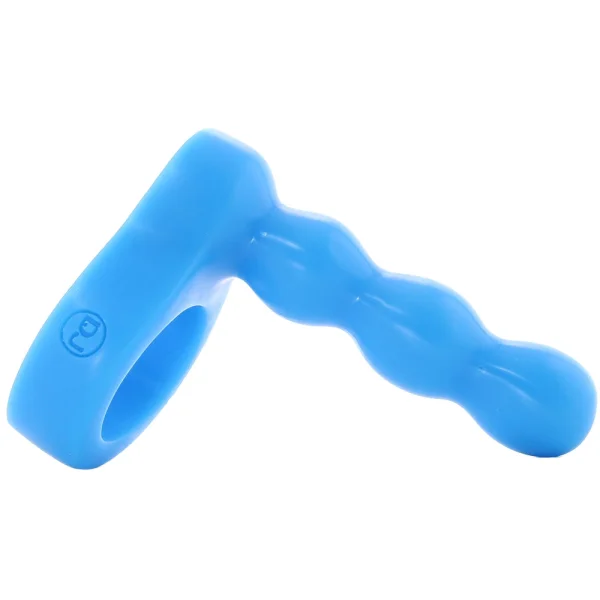 Platinum Silicone - The Double Dip 2 Double Penetration Cock Ring - Blue
