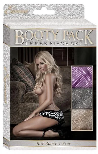 Booty Pack Boy Short Pack Of 3 Asst Colors Lg