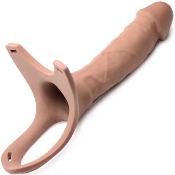 6" Hollow Silicone Dildo Strap-On - With Cum Through Tip!
