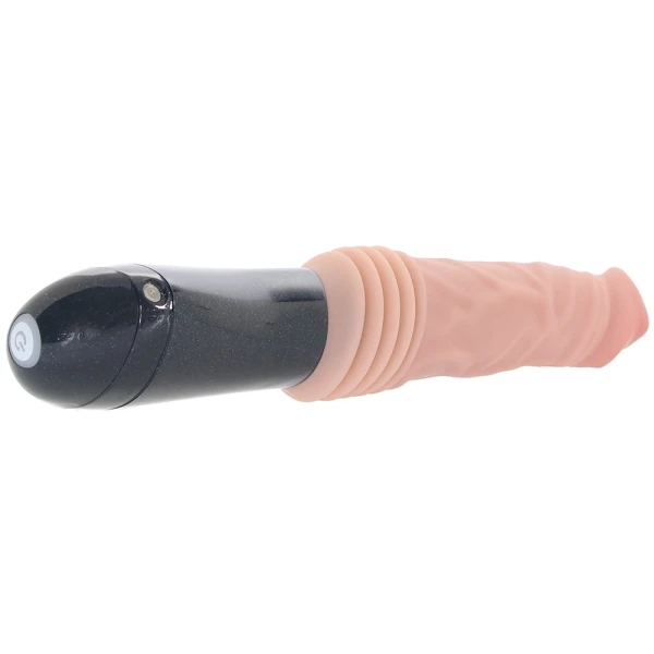 Dr. Skin Dr. Knight 5" Thrusting, Gyrating & Vibrating Silicone Dildo With Handle By Blush - Vanilla