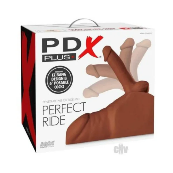 Pdx Plus Perfect Ride Dildo And Masturbator Brown