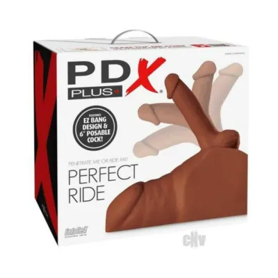 Pdx Plus Perfect Ride Dildo And Masturbator Brown