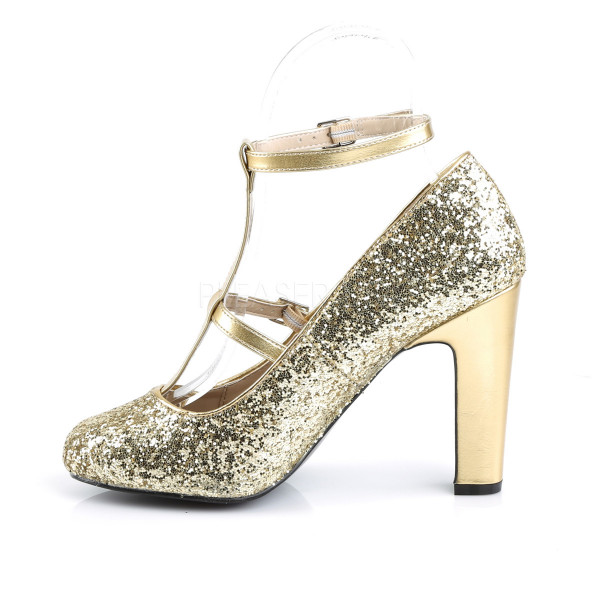 4 inches Heel, 1 1/2 inches PF Round Toe Pump W/ Glitters — image 15 of 20