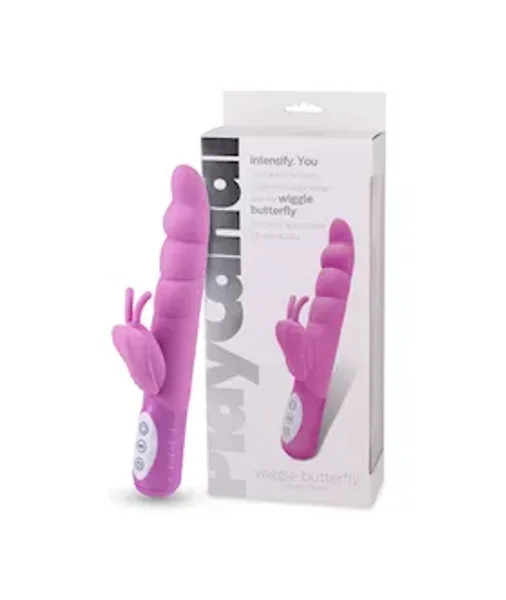 Wiggle Butterfly Rabbit Vibrator - Pink - 8.5 Inch — image 4 of 4