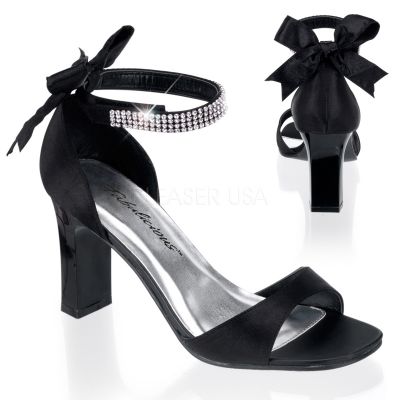 ROMANCE 372 3 1 4 Square Heel Closed Back Sandal W Bow