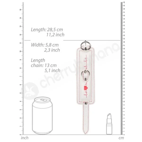 Ouch Nurse Theme White Adjustable Wrist Cuffs With Removable Chain