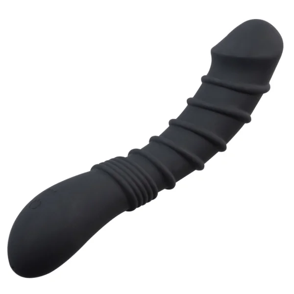 Luxury G-Spot / P-Spot Curve Ribbed Silicone Vibrating Power Dildo