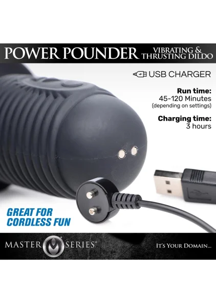 Power Pounder Vibrating And Thrusting Silicone Dildo