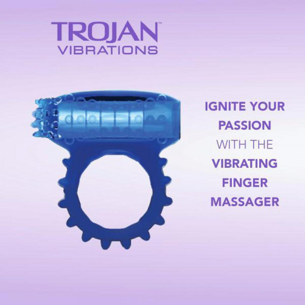 Trojan 2-in-1 Vibrating Ring and Finger Massager