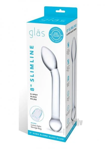 Glas 8 inches Slimline G-Spot Glass Dildo Clear — image 4 of 4