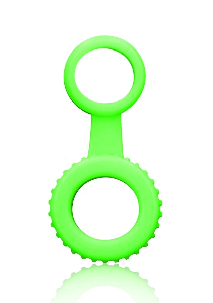 Ouch! Glow in the Dark Dual Cock Ring and Ball Strap — image 6 of 10
