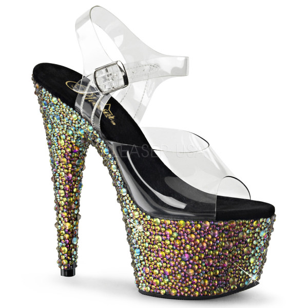 7 inch Heel, 2 3/4 inch PF Ankle Strap Sandal w/Multi Sized RS