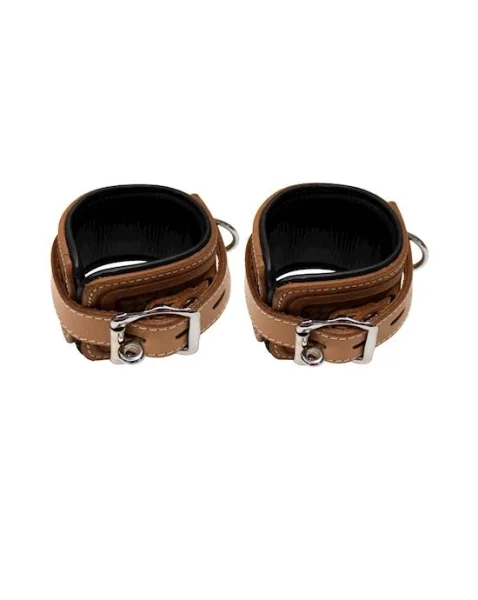 Bound X Tooled Leather Cuffs And Collar Set