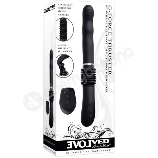 Evolved G-force Thruster Black Thrusting Vibrator With Suction Cup Mount & Remote