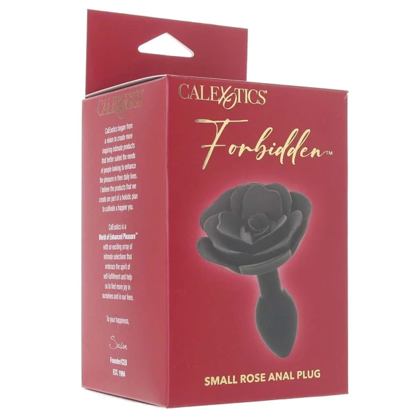 Forbidden Small Rose Silicone Butt Plug By CalExotics - Black