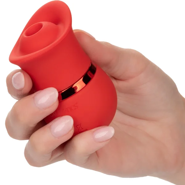 French Kiss Suck & Play Rechargeable Waterproof Silicone Interchangeable Set By CalExotics - Red