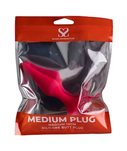 Share Satisfaction Medium Silicone Butt Plug  - Pink - Med — image 5 of 5
