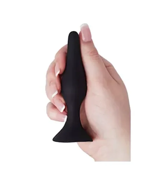 Share Satisfaction Medium Silicone Butt Plug  - Black - Med — image 3 of 5