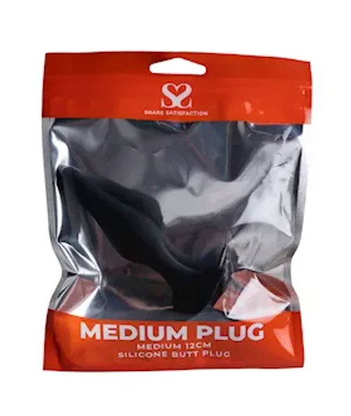 Share Satisfaction Medium Silicone Butt Plug  - Black - Med — image 5 of 5