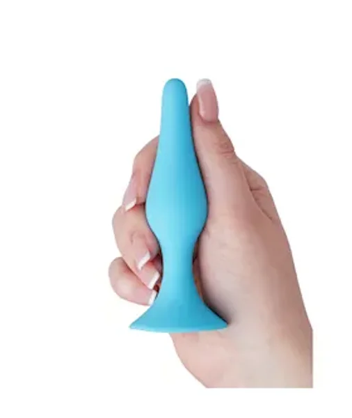 Share Satisfaction Medium Silicone Butt Plug  - Teal - Med — image 3 of 5