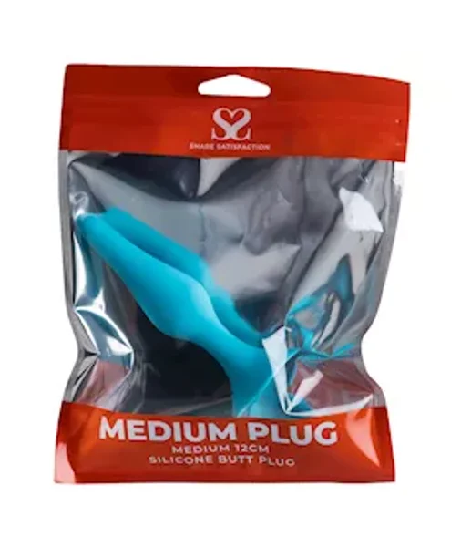 Share Satisfaction Medium Silicone Butt Plug  - Teal - Med — image 5 of 5
