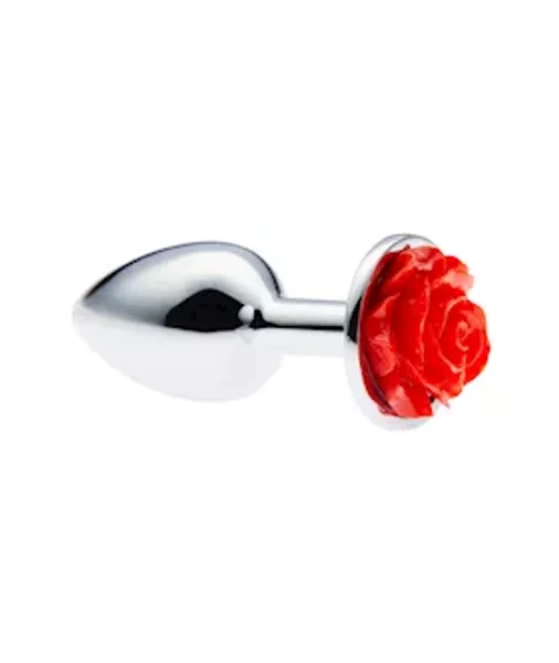 Kink Range Metal Rose Butt Plug - 3 Inch - Red - Small — image 2 of 2