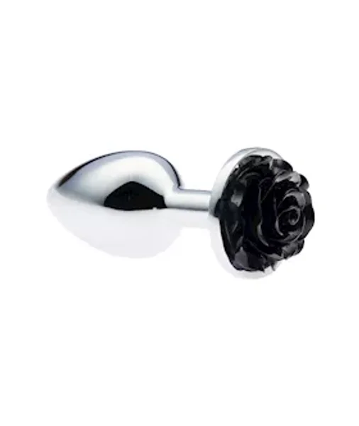 Kink Range Metal Rose Butt Plug - 3 Inch - Black - Small — image 2 of 2