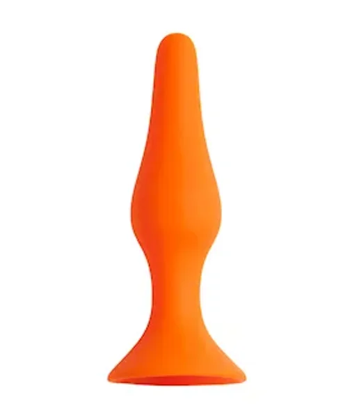 Share Satisfaction Large Silicone Butt Plug - Orange - Large — image 5 of 8