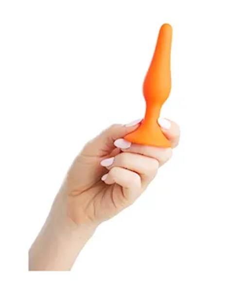 Share Satisfaction Large Silicone Butt Plug - Orange - Large — image 7 of 8