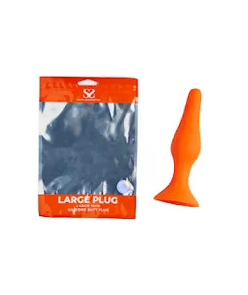 Share Satisfaction Large Silicone Butt Plug - Orange - Large — image 6 of 8