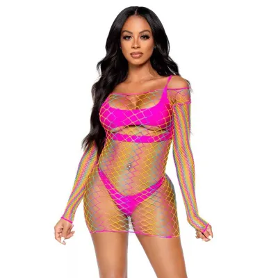 Pretty in Paradise Rainbow Mini Dress One Size Rainbow