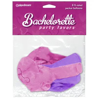 Pipe Dreams Bachelorette Party Favors X Rated Pecker Balloons PINK PURPLE 8 pcs