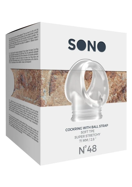 Sono No.48 - Cockring with Ball Strap - Translucent