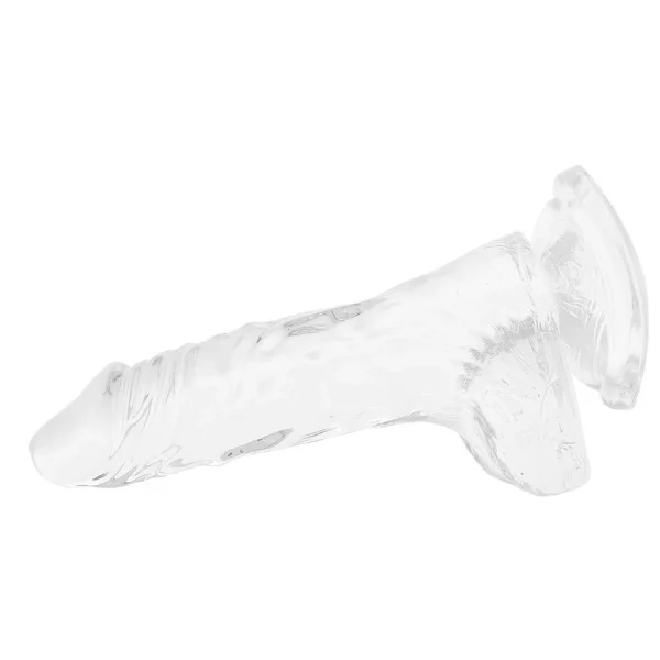 Clear 4" Suction Cup Dildo With Balls