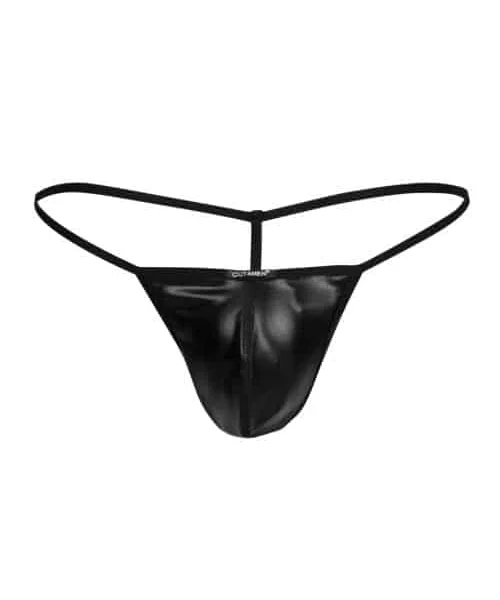 C4M G-String Black Leatherette Large