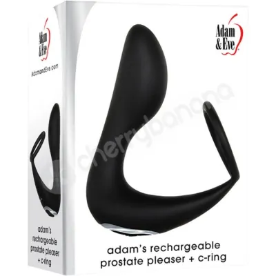 Adam Eve Adam s Rechargeable Black Vibrating Prostate Pleaser Cockring