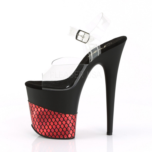 8 inches Heel, 4 inches PF Ankle Strap Sandal w/ Fish Skin Design — image 7 of 12