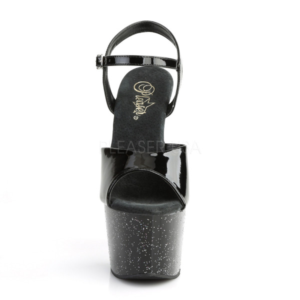 7 inches Heel, 2 3/4 inches PF Ankle Strap Sandal W/Mini Glitters — image 18 of 25