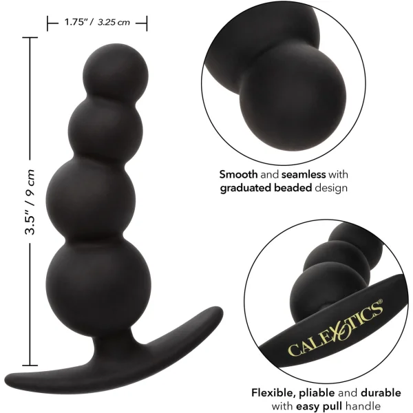 Boundless Beaded Plug Silicone Butt Plug By CalExotics - Black — image 7 of 15
