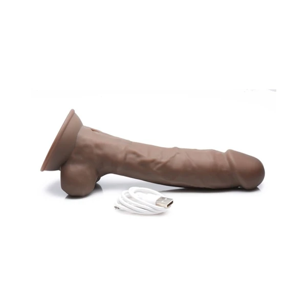 Fleshstixxx Vibrating Rechargeable Dong 8 In. Brown — image 10 of 14