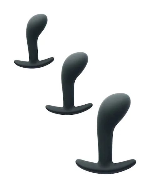 Kinki Curved Butt Plug Set - Black