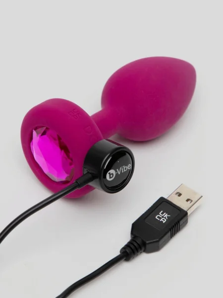 B-Vibe Remote Control Rechargeable Vibrating Silicone Jewelled Butt Plug