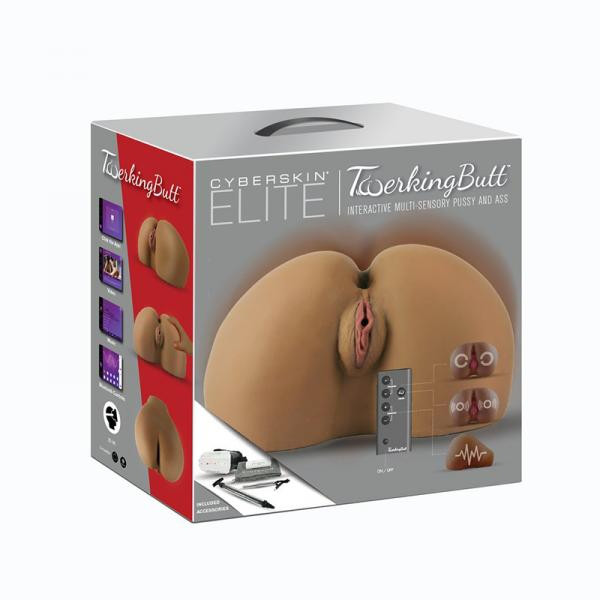 Cyberskin Elite Twerking Butt Interactive Multi-sensory Pussy & Ass Dark