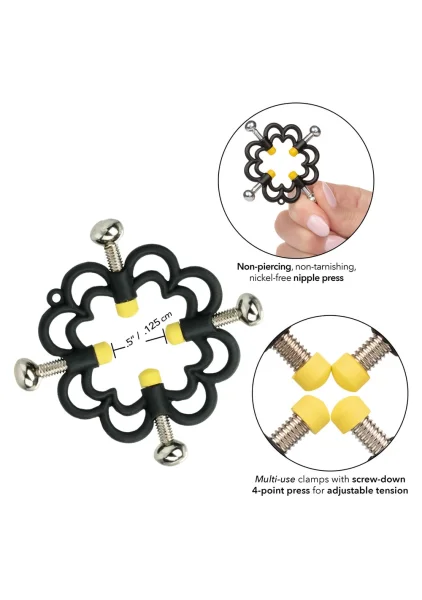 Boundless Nipple Grips Power Grip 4-Point Nipple Press By CalExotics - Black