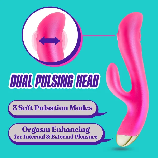 Aria Pleasin' AF Silicone Waterproof Dual Stimulation Vibrator By Blush - Fuchsia