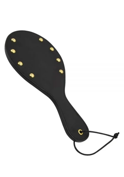 Bound Noir Nubuck Leather Paddle with Brass Stud Detail